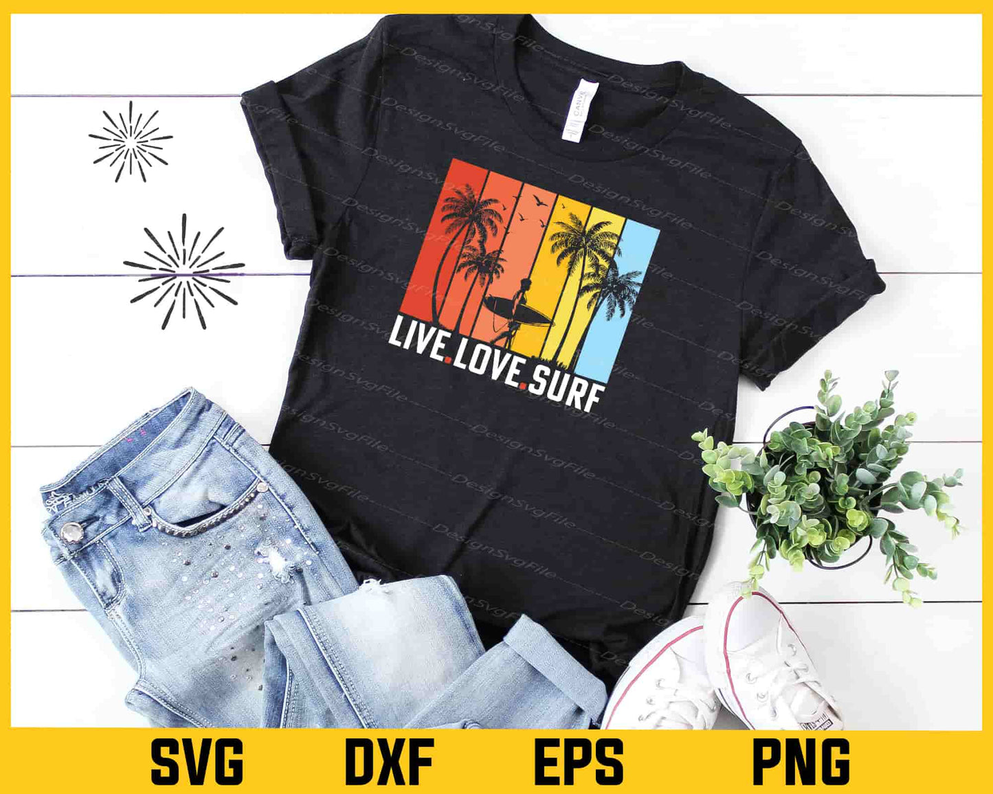 Live Love Surf Summer Svg Cutting Printable File - Premium Cutting Files in SVG, PNG & EPS Formats - Premium SVG Cutting Files for Crafts