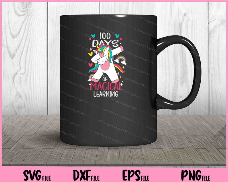 100 Days Of Magical Learning Unicorn Dabbing mug
