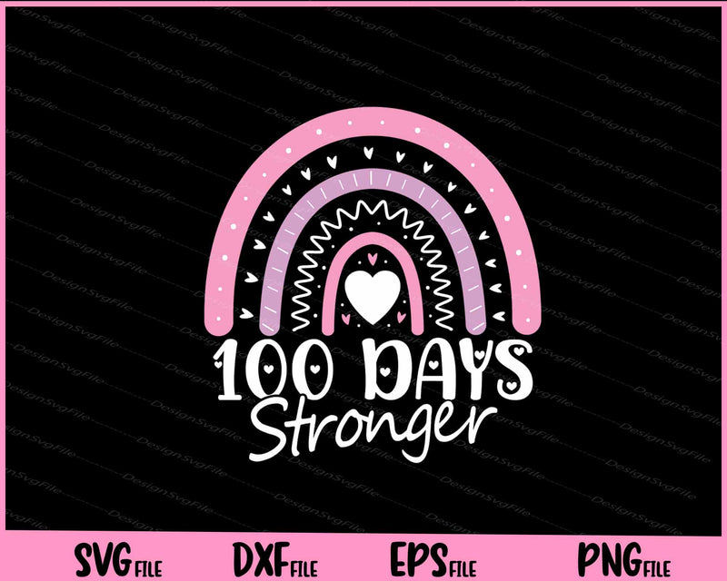 100 Days Stronger Of School Svg