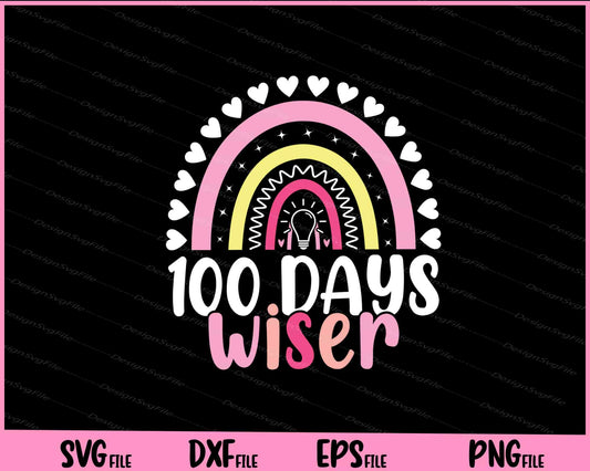 100 Days Wiser Of School Svg Cutting Printable Files  - Premium Cutting Files in SVG, PNG & EPS Formats - Premium SVG Cutting Files for Crafts