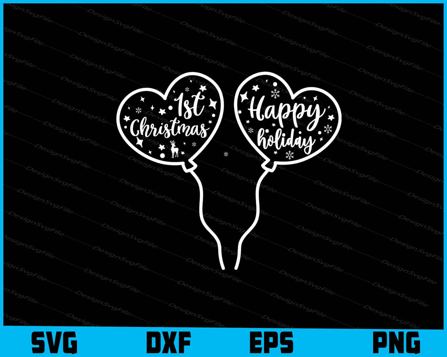 1st Christmas Happy Holiday Svg Dxf Png For Silhouette, Cut Files  - Premium Cutting Files in SVG, PNG & EPS Formats - Premium SVG Cutting Files for Crafts