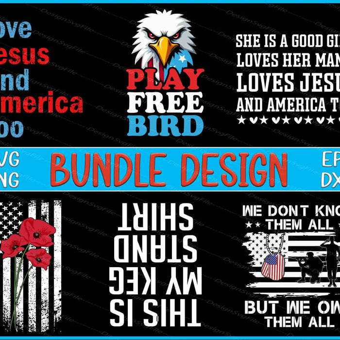 4th Of July Bundle SVG, American Flag PNG Memorial Day
