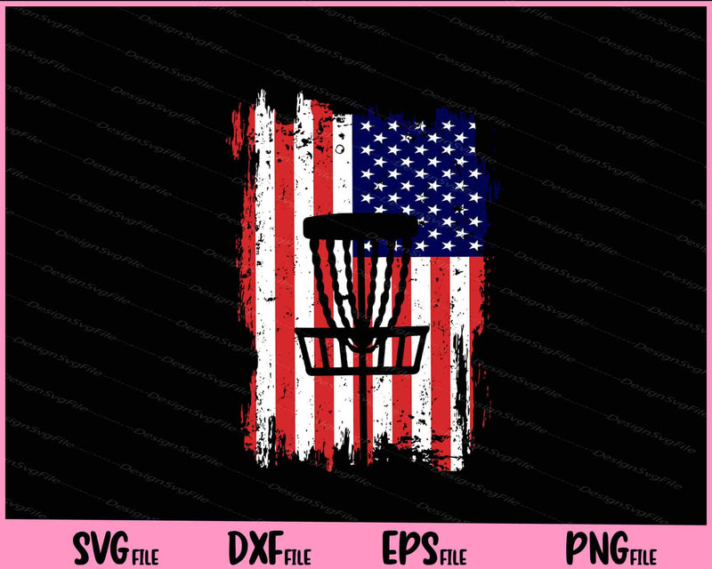 4th of July American Flag Disc Golf svg