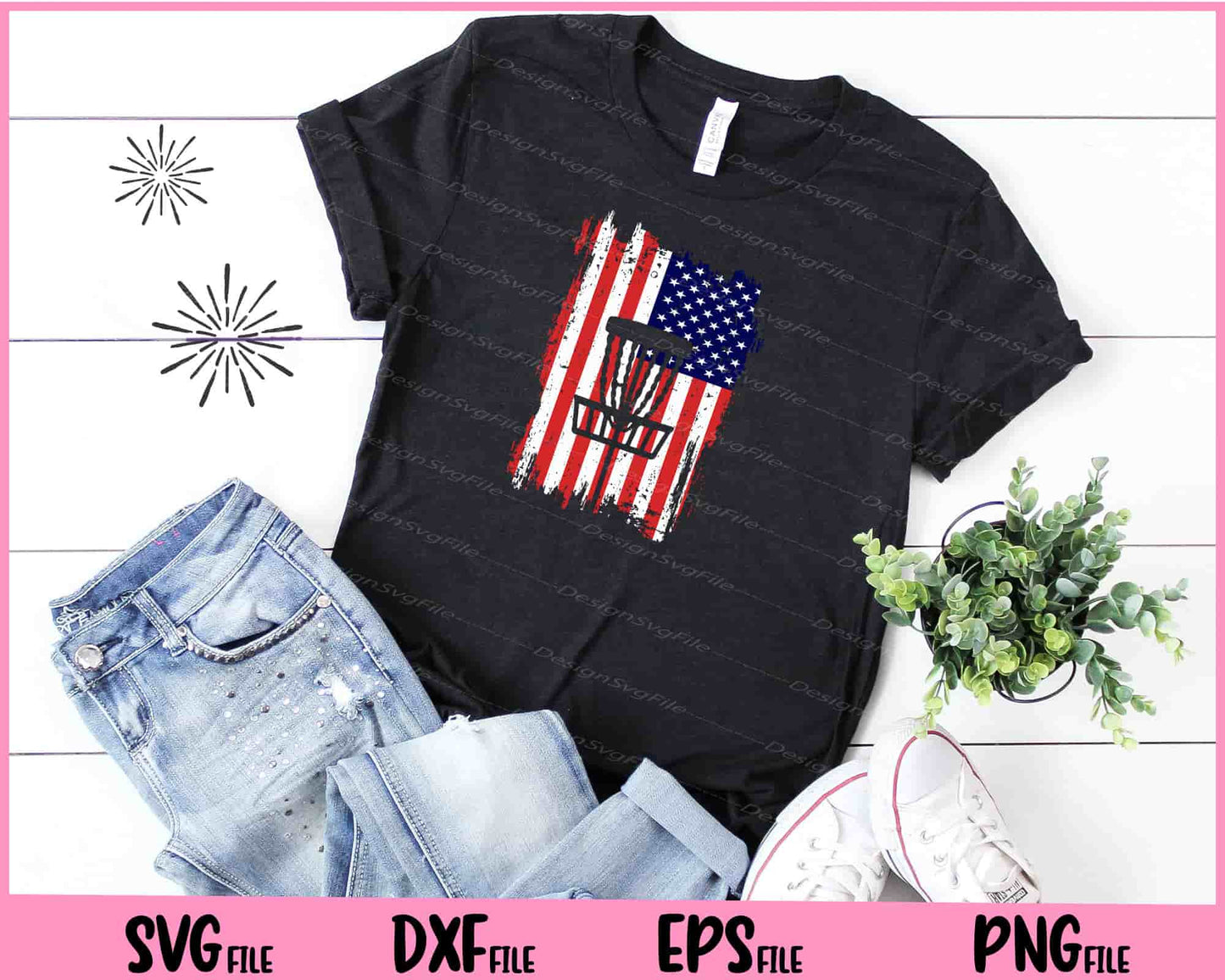 4th of July American Flag Disc Golf Svg Cutting Printable Files  - Premium Cutting Files in SVG, PNG & EPS Formats - Premium SVG Cutting Files for Crafts