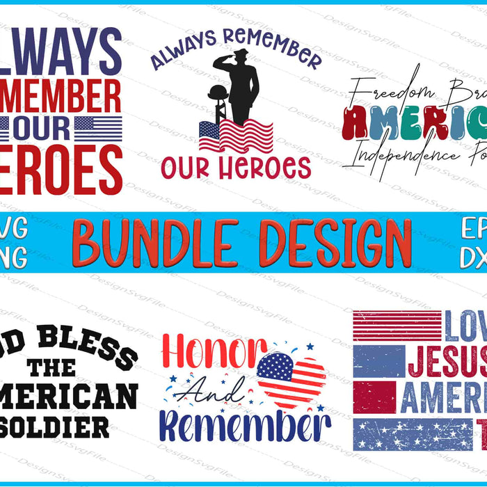 4th of July Bundle SVG, Memorial Day PNG American Soldier