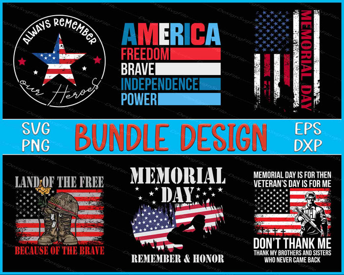 4th of July Bundle SVG, Memorial Day PNG