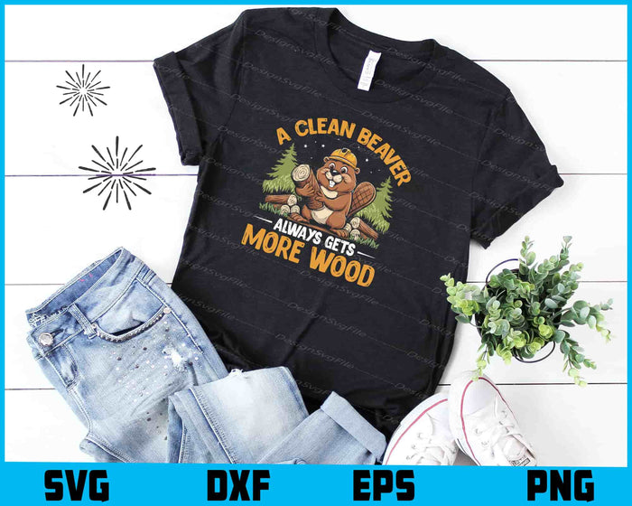 Collection of beaver-themed designs with text and graphics on a black background.
