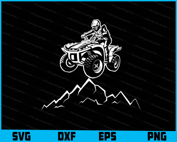 A Quad Is Jumping Over Hill