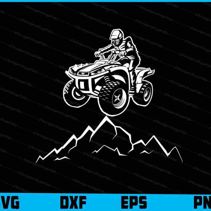 A Quad Is Jumping Over Hill