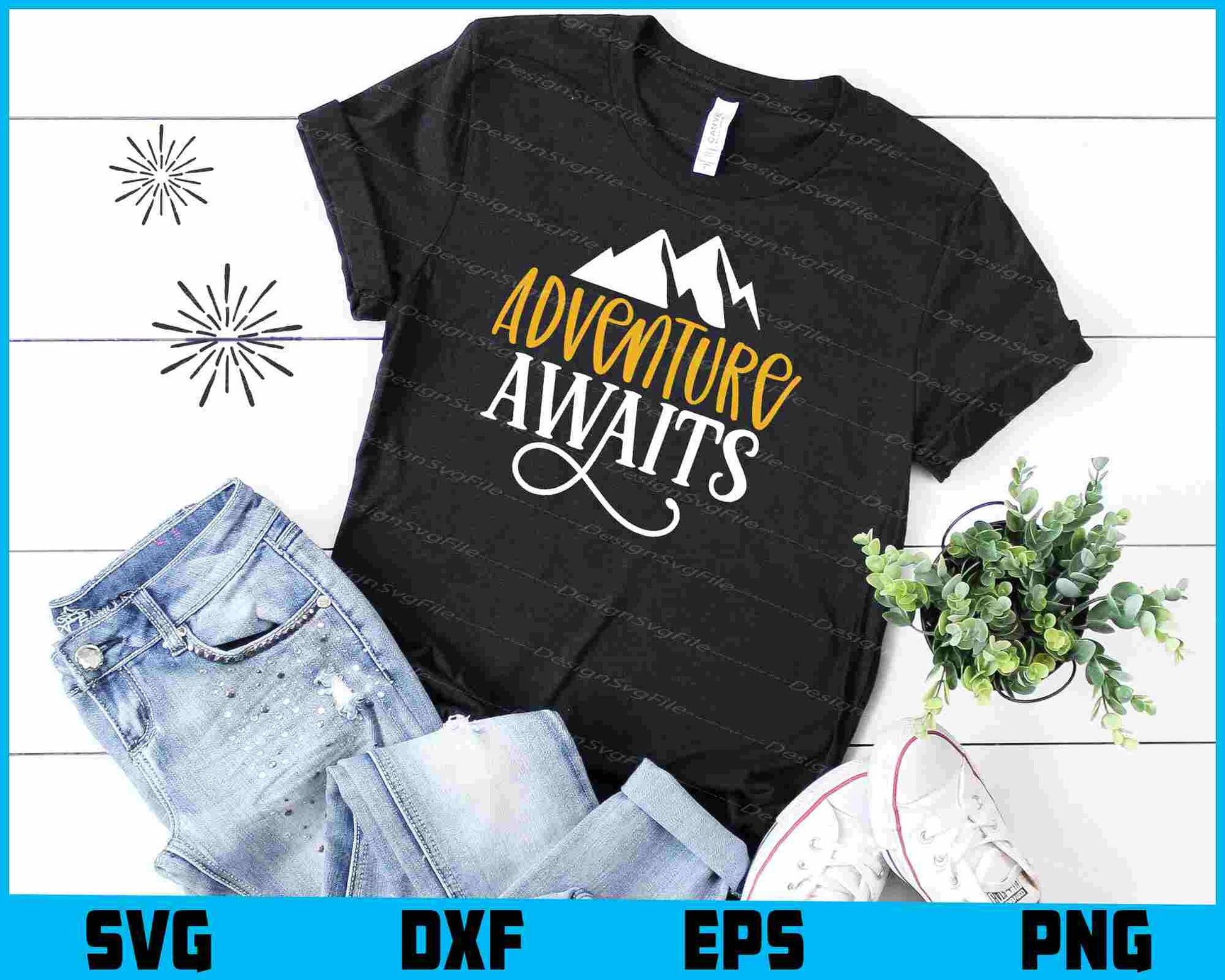 Adventure Awaits SVG PNG Design Printable File  - Premium Cutting Files in SVG, PNG & EPS Formats - Premium SVG Cutting Files for Crafts