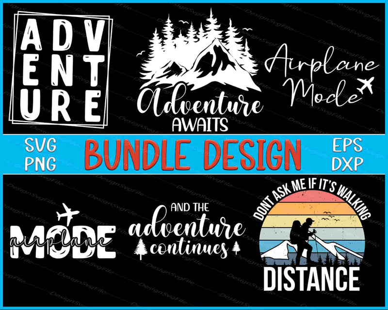 Adventure Bundle SVG, Airplane PNG