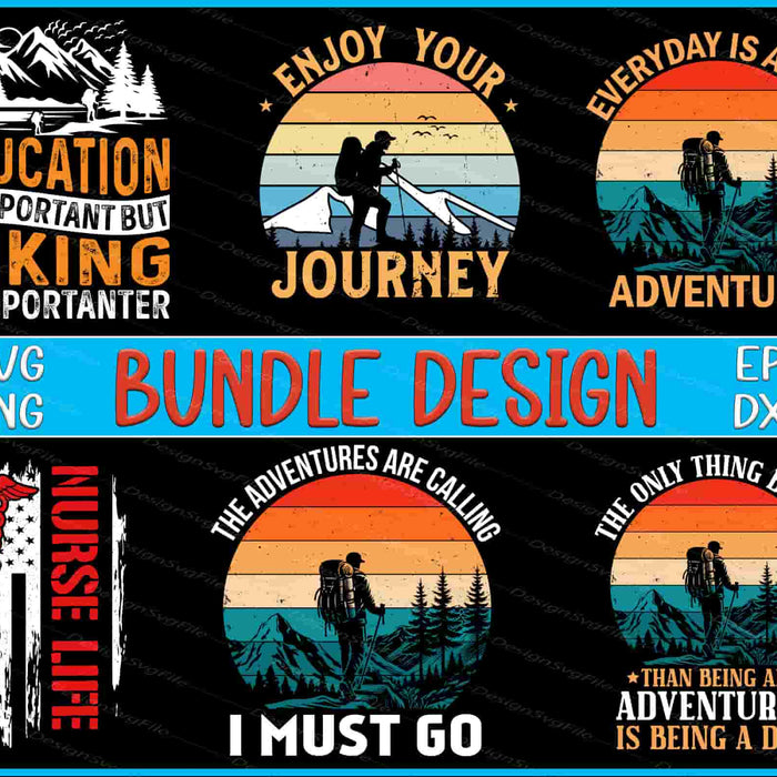 Adventure Bundle SVG, Hiking PNG