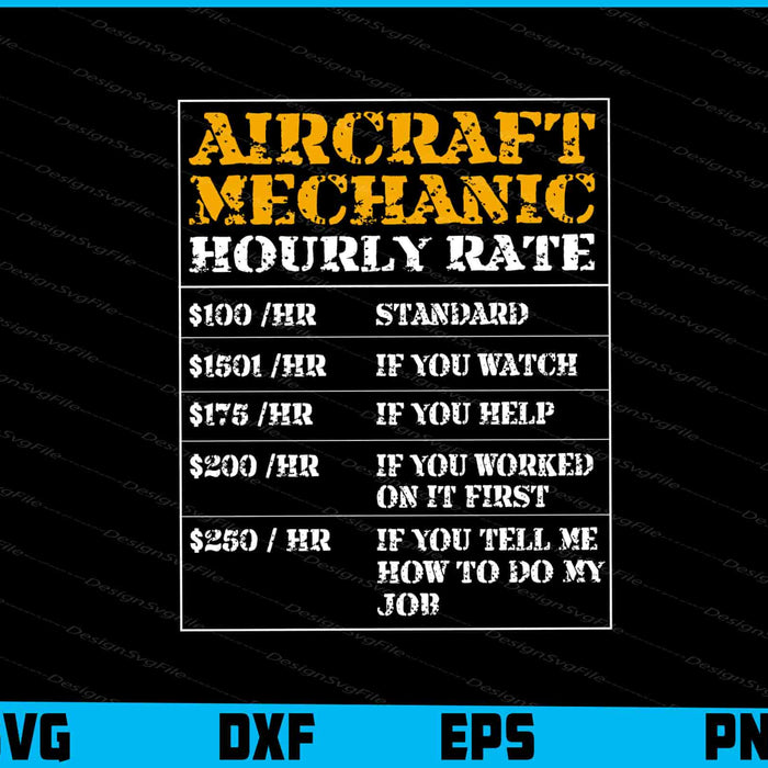 Aircraft Mechanic Hourly Rate SVG