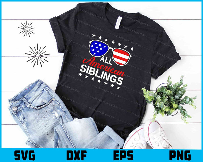 All American Sibling, 4th Of July SVG