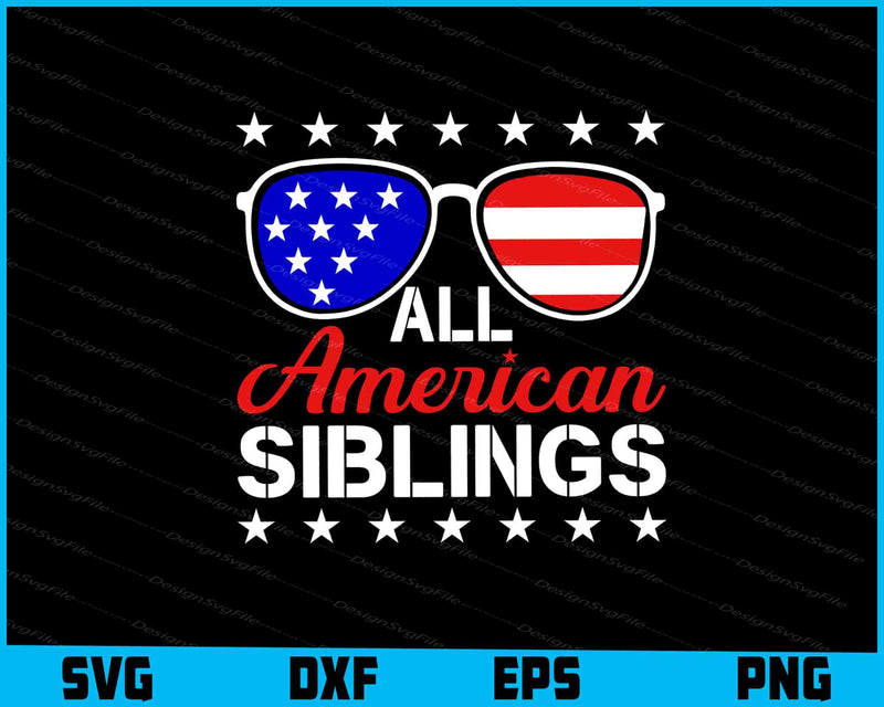 All American Sibling, 4th Of July SVG