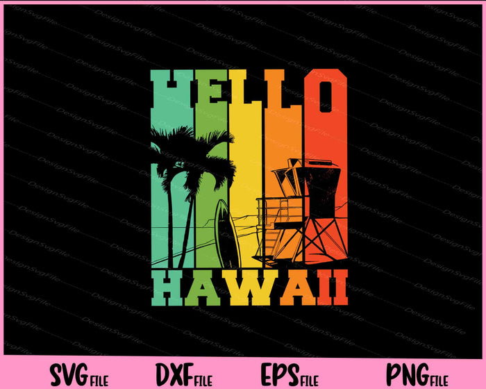 Aloha Hawaii Colorful Vintage Svg Cutting Printable Files  - Premium Cutting Files in SVG, PNG & EPS Formats - Premium SVG Cutting Files for Crafts
