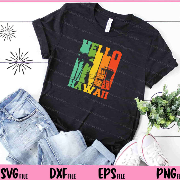 Aloha Hawaii Colorful Vintage Svg Cutting Printable Files  - Premium Cutting Files in SVG, PNG & EPS Formats - Premium SVG Cutting Files for Crafts