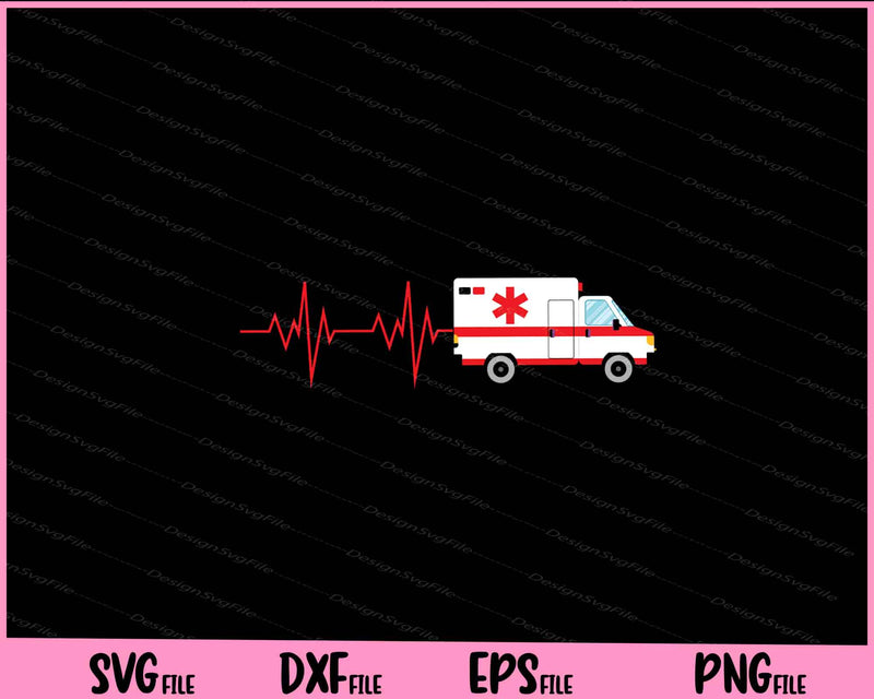 Ambulance Driver Heartbeat EKG Pulse Emergency Services Car svg