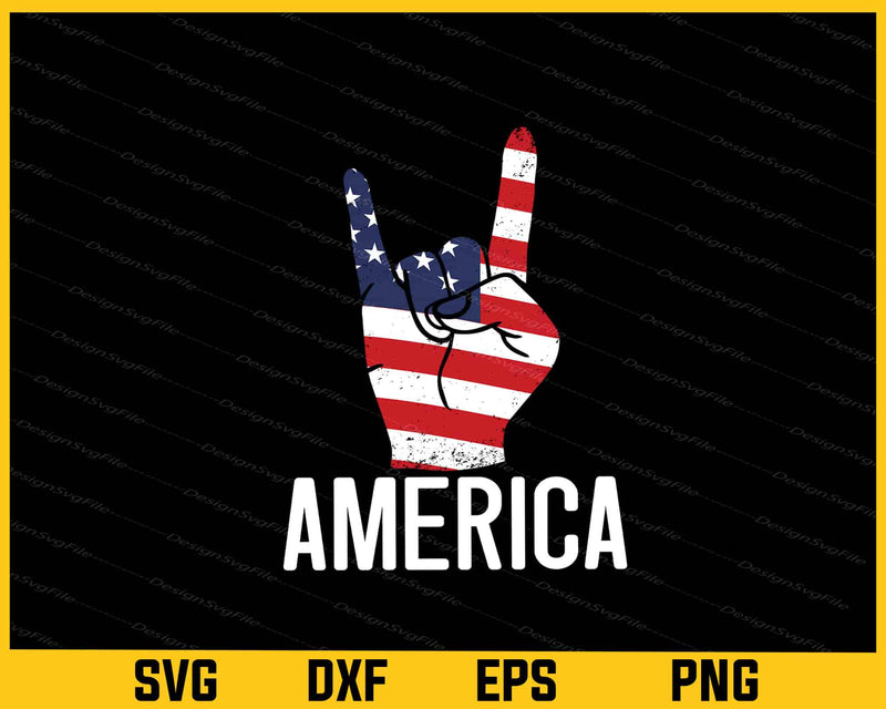America Rock Roll Svg Cutting Printable File  - Premium Cutting Files in SVG, PNG & EPS Formats - Premium SVG Cutting Files for Crafts