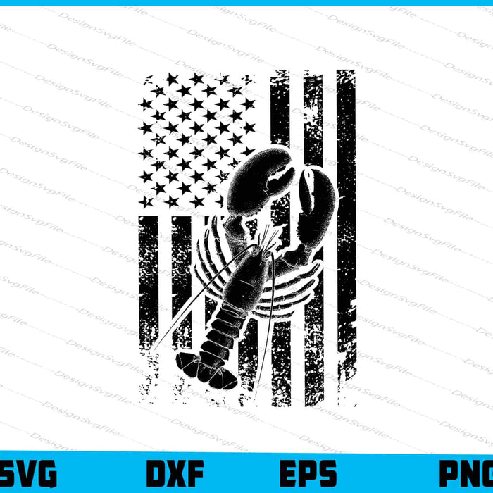 American CrawFish Flag SVG