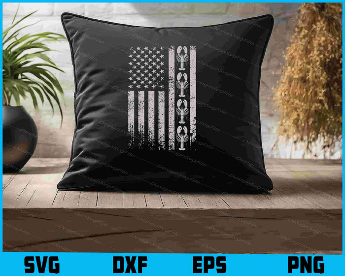American Crayfish SVG, Crawfish USA Flag PNG