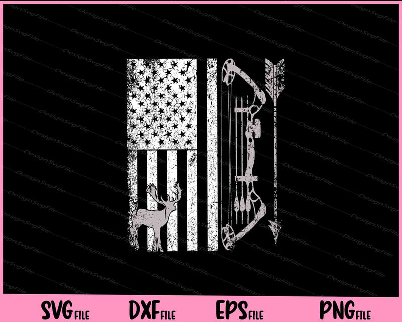 American Deer Hunting Bow Hunter Flag Svg Cutting Printable Files  - Premium Cutting Files in SVG, PNG & EPS Formats - Premium SVG Cutting Files for Crafts