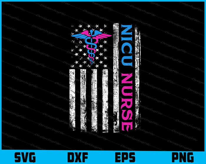 American Flag - Patreotic NICU Nurse SVG