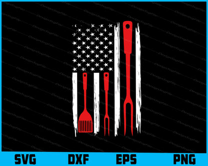 American Flag BBQ SVG, US America Shirt