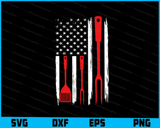 American Flag BBQ SVG, US America Shirt