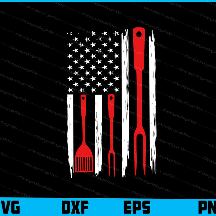 American Flag BBQ SVG, US America Shirt