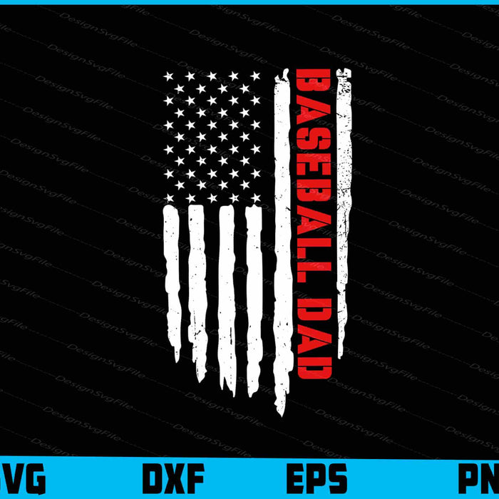 American Flag Baseball Dad SVG
