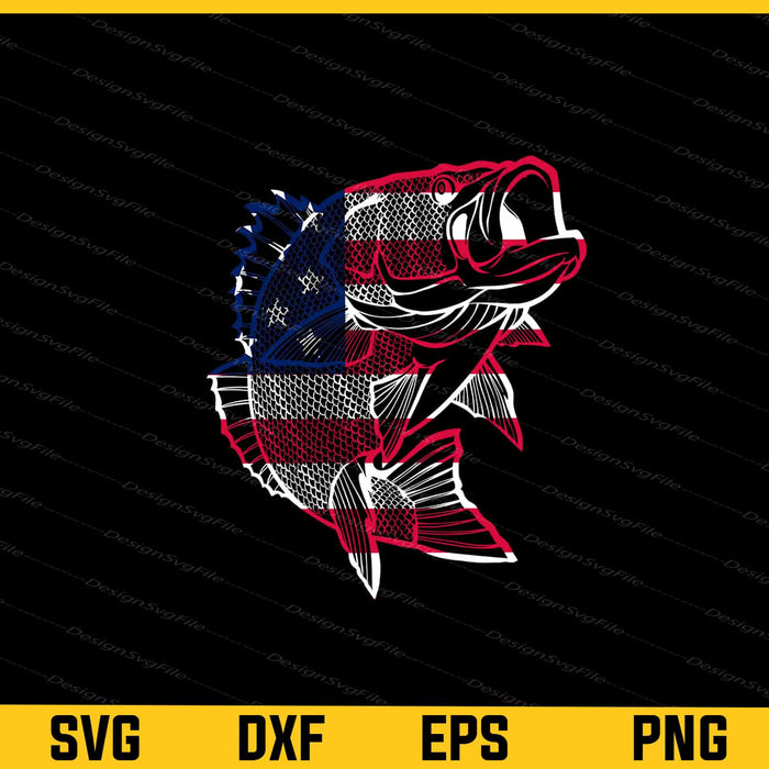 American Flag Bass Fishing Svg Cutting Printable File  - Premium Cutting Files in SVG, PNG & EPS Formats - Premium SVG Cutting Files for Crafts