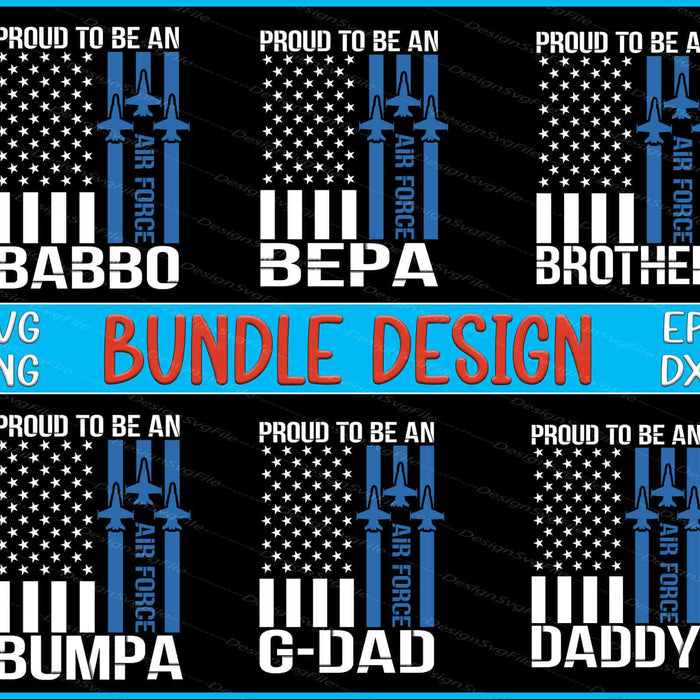 American Flag Bundle SVG, Air Force Daddy PNG