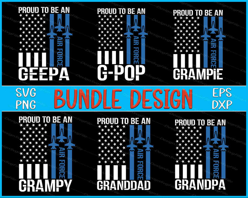 American Flag Bundle SVG, Air Force PNG