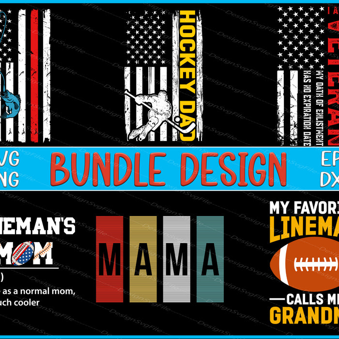 American Flag Bundle SVG, Lineman PNG