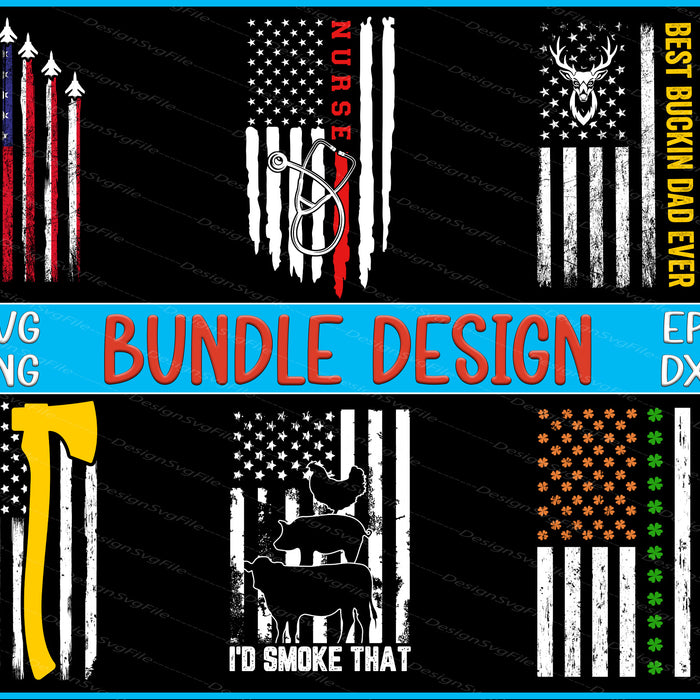 American Flag Bundle SVG, Lumberjack PNG