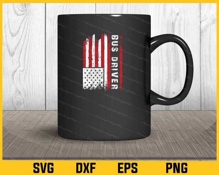 American Flag Bus Driver Svg Cutting Printable File  - Premium Cutting Files in SVG, PNG & EPS Formats - Premium SVG Cutting Files for Crafts