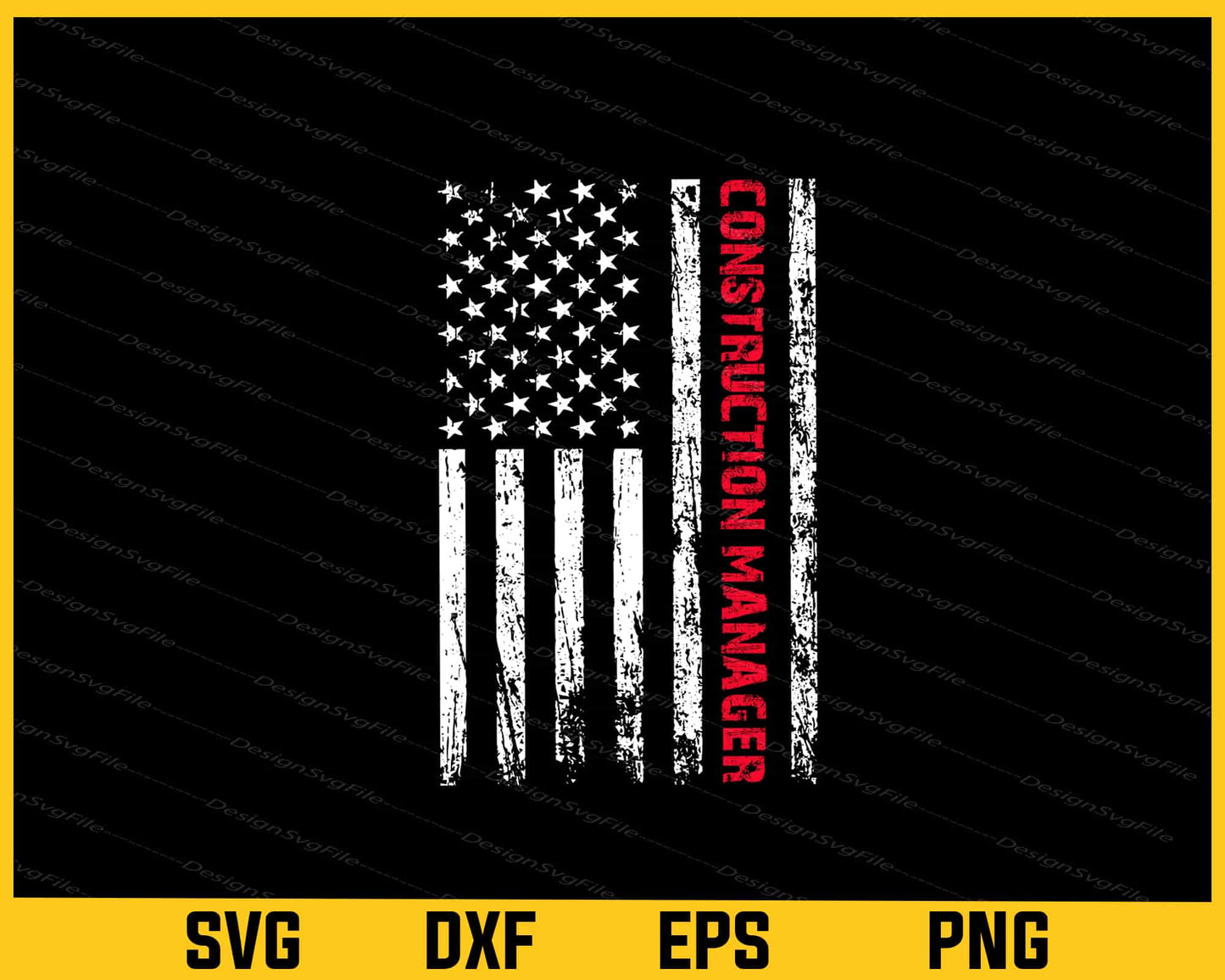 American Flag Construction Manager Svg Cutting Printable File  - Premium Cutting Files in SVG, PNG & EPS Formats - Premium SVG Cutting Files for Crafts