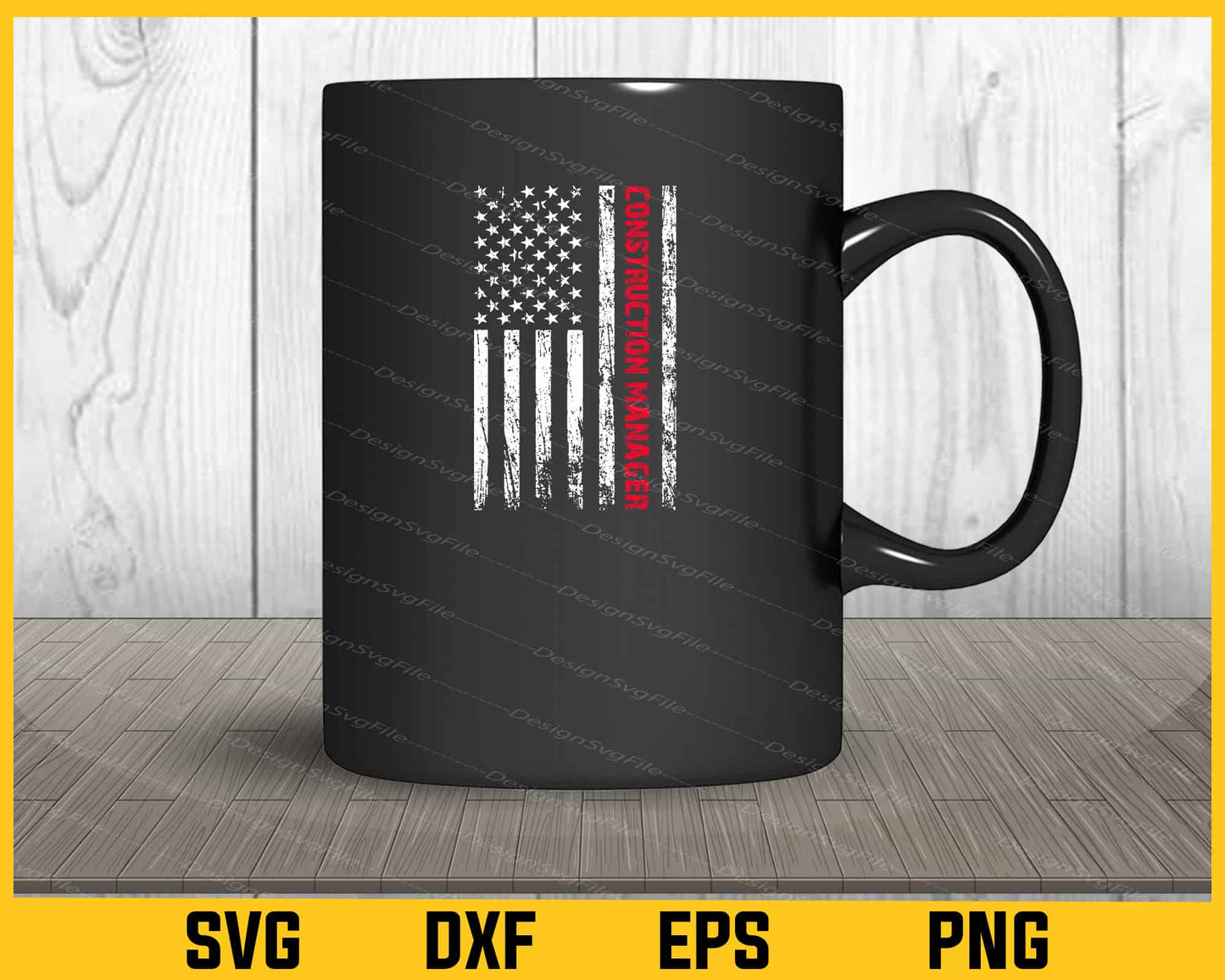 American Flag Construction Manager Svg Cutting Printable File  - Premium Cutting Files in SVG, PNG & EPS Formats - Premium SVG Cutting Files for Crafts