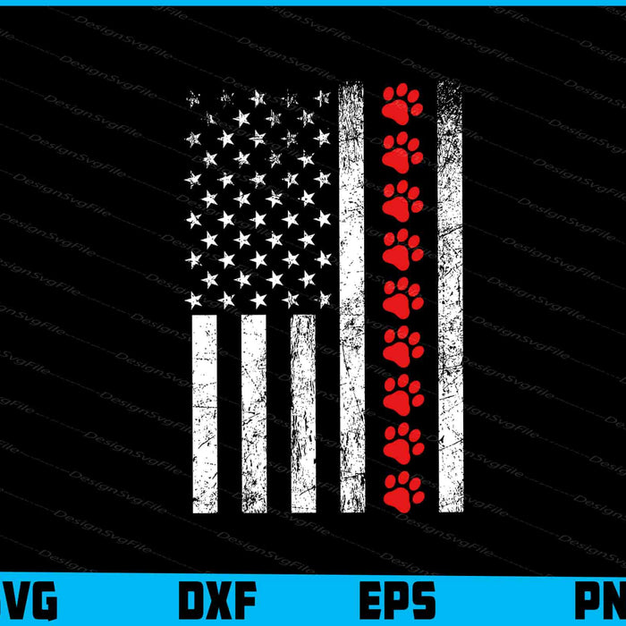 American Flag Dog-Paw SVG, Flag Vector