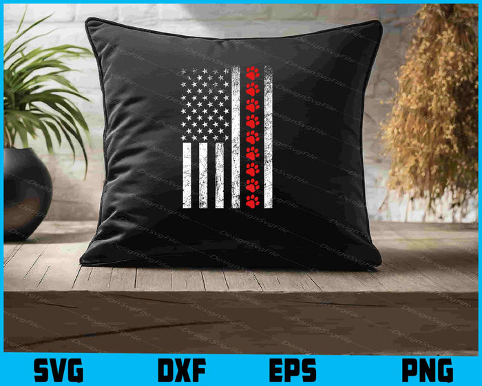 American Flag Dog-Paw SVG, Flag Vector