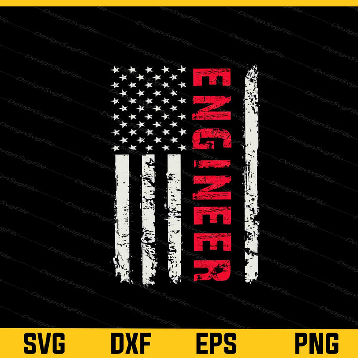 American Flag Engineer Svg Cutting Printable File  - Premium Cutting Files in SVG, PNG & EPS Formats - Premium SVG Cutting Files for Crafts