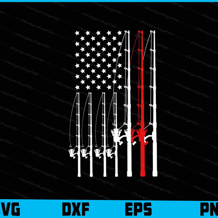 American Flag Fishing SVG, US America Shirt