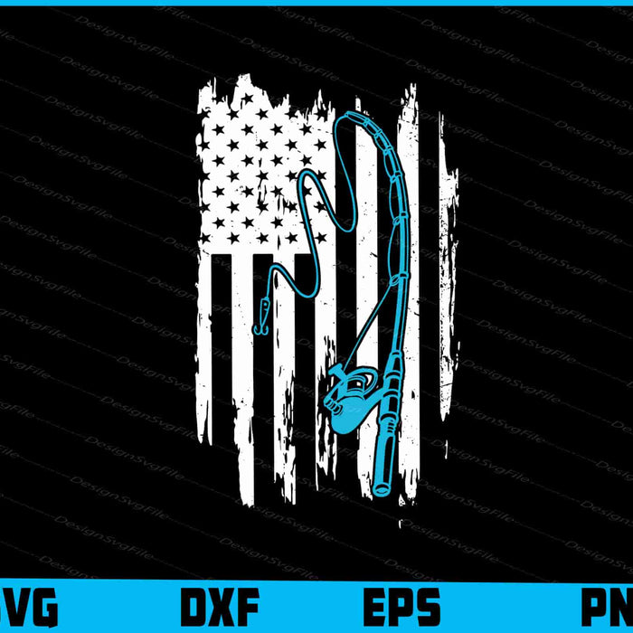 American Flag Fishing SVG, USA Flag