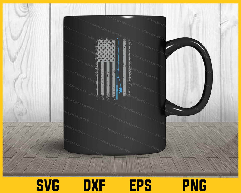 American Flag Fishing mug