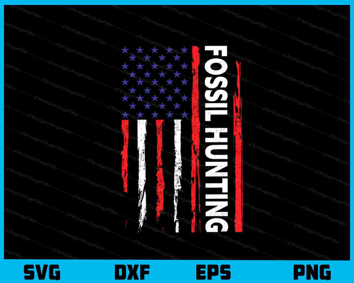 American Flag Hunting Fossils Svg Cutting Printable File  - Premium Cutting Files in SVG, PNG & EPS Formats - Premium SVG Cutting Files for Crafts