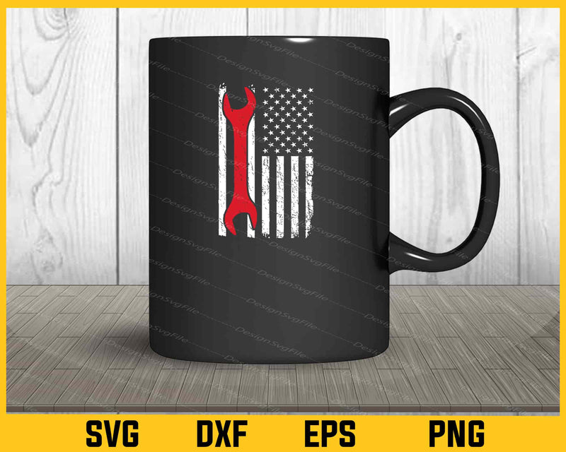 American Flag Labor Day mug