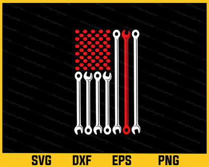 American Flag Mechanical Spanner Svg Cutting Printable File  - Premium Cutting Files in SVG, PNG & EPS Formats - Premium SVG Cutting Files for Crafts