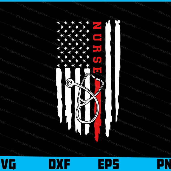 American Flag Nurse SVG, US America Shirt