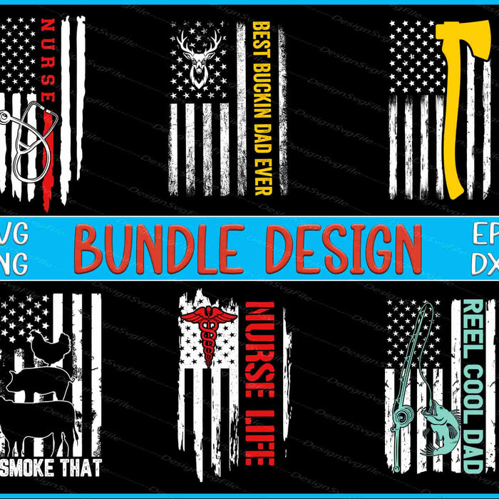 American Flag Nurse Bundle SVG, Lumberjack SVG